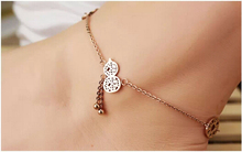 Elegant Wedding Hyacinth copper coins Titanium Steel Rose Gold Women Barefoot Sandals Anklet Foot Chain Jewelry