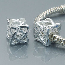 1PCS lot simple fashion cube Charm Beads 925 sterling silver jewelry fit diy European Pandora Style