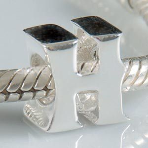 1PCS lot diy alphabet H Charm Beads 925 sterling silver jewelry Fits European Pandora Style Bracelets