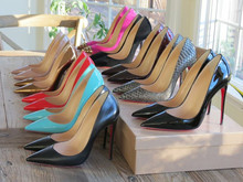 Genuine leather high heel shoes for women in black 2014 new arrivals pointed toe so kate pigalle 120mm stilettos pumps