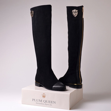 2014 genuine leather knee-length boots fashion high-leg boots flat boots women’s shoes boots two type