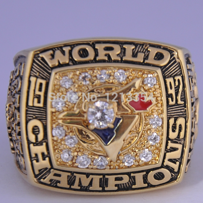 MLB Toronto 1992 world series ring tin alloy Czech diamond
