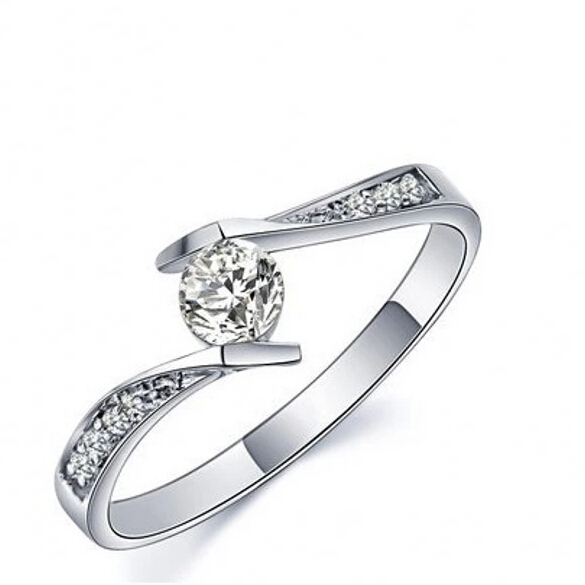 S99 sterling silver ring South Africa CZ Stone Engagement Wedding Ring ...