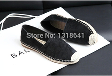 2014 New Fashion Comfortable Leather+Horsehair Women Autumn/Spring Pure Black Loafer/Flat Shoes