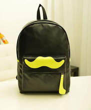 new 2014 korea edition big beard fashion leisure female bags PU leather backpack primary and middle school students bag