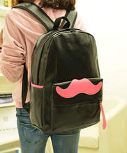 new 2014 korea edition big beard fashion leisure female bags PU leather backpack primary and