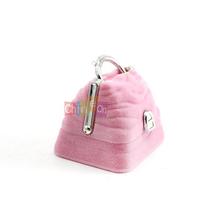 Pink Handbag Style Ring Earring Ear Stud Eardop Earbob Box Case Container Holder Jewelry box