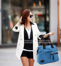 2014 New koreas edition fashion leisure male and female canvas bag big size multifunction bag women
