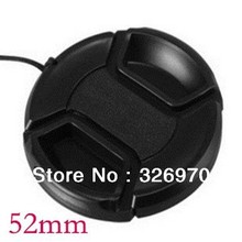 Universal 52mm Center Pinch Snap on Front Lens Cap cover for camera free shipping
