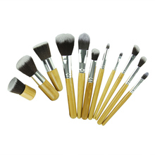 Delicate 11PCS/lot Pro Bamboo Handle Makeup Brushes Women Lady Cosmetic Powder Tool Kit Set