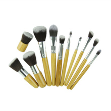 Delicate 11PCS lot Pro Bamboo Handle Makeup Brushes Women Lady Cosmetic Powder Tool Kit Set
