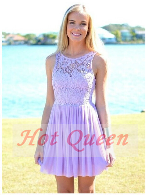 Hot Queen Lavender Short Homecoming Dress 2014 Knee Length A-line ...