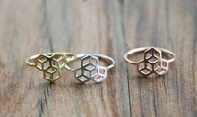 Wholesale Free Shipping gold silver plated jewelry Anel Vintage Honeycomb Ring for women