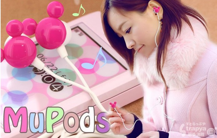  2014 New Cute Mickey Cell phones Earphones Cartoon Headphones MP3 Earpods 3 5mm Headset for