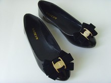 Plus Size 2014 Designer Fashion Women Ballet Flats Toe Shoes Black Bowtie Shoes For Women Free