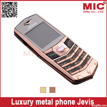 2014 Unlock Russian keyboard aluminium alloy metal men leather luxury brand dual sim card mobile phone cellphone Jevis P230