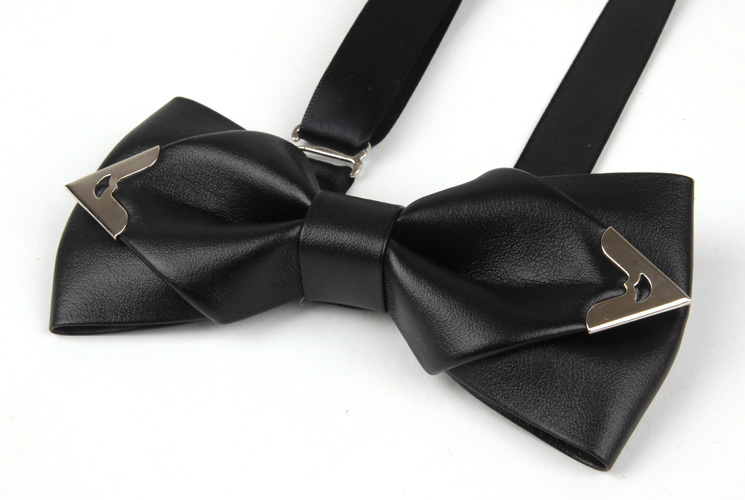 new Formal commercial leather bow tie male solid color marriage bow ties for men candy color
