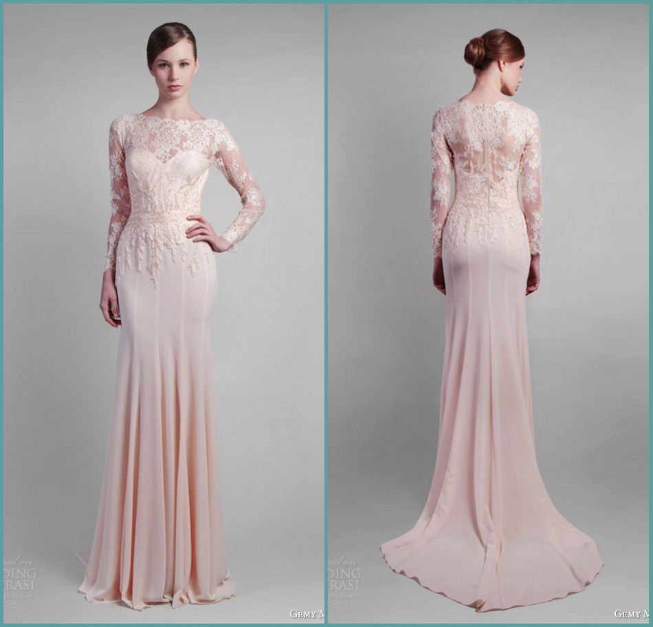 2015 Vintage Inspired lace Long sleeves Evening Dresses Brand designer ...