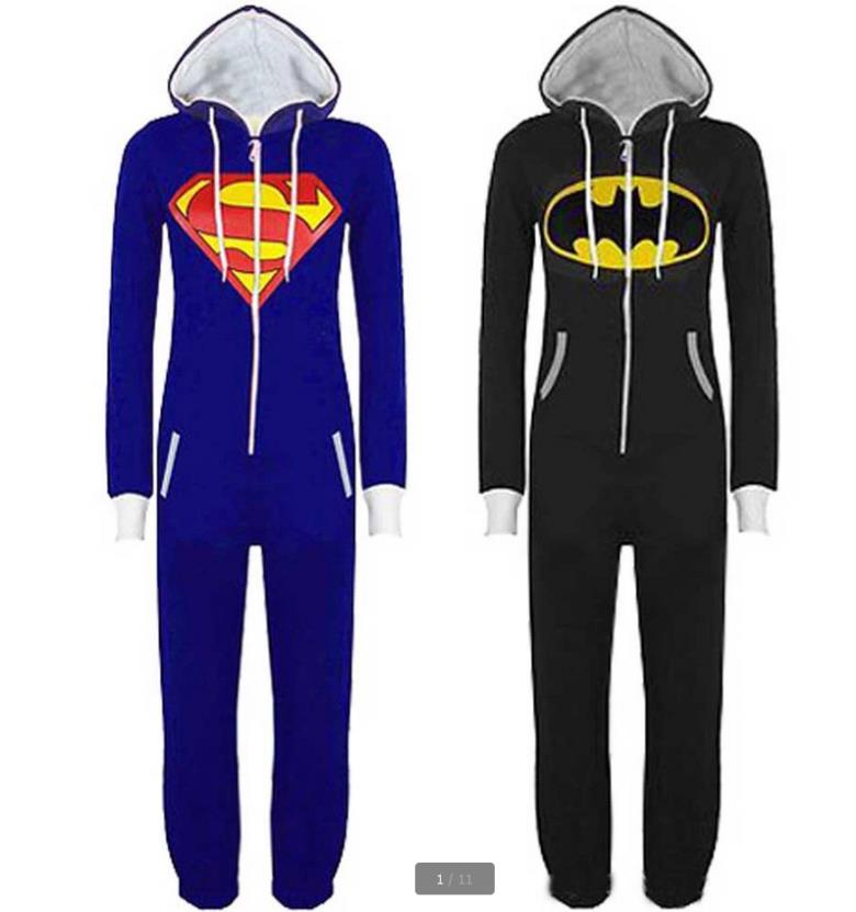 New Arrival Superhero Costume Onesies Adults Superman Blue Onesies