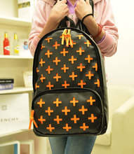 2014 new PU leather high school female backpack korea edition lovely bag hollow out popular element