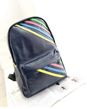 So Hot new PU leather high school female backpack striped pattern bag two colors fashion school