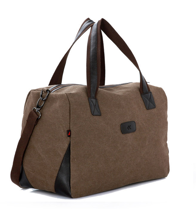 High capacity Cotton canvas bag of single men and women shoulder bag large travel package fashion