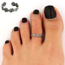 5pcs Hot Selling Casual Charming Flower Carving Open Toe Ring for Lady Girl