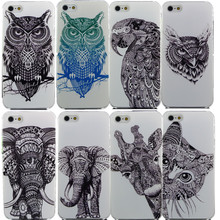 Vtg Style Head Case Aztec Elephant Giraffe Animal Hand Drawn Animal Back Case Cover For iPhone 4 4s 5 5s