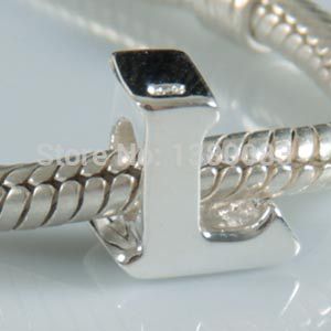 1PCS lot diy alphabet L Charm Beads 925 sterling silver jewelry Fits European Pandora Style Bracelets