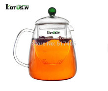 Lotus.w 1L Large Capacity Multifunction Heat-resistant Borosilicate Glass Teapot Kettle Tea Cup Set