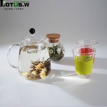 Lotus w 1L Large Capacity Multifunction Heat resistant Borosilicate Glass Teapot Kettle Tea Cup Set