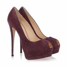 New 2014 gz pumps Peep Toe Suede Wine red Pumps women genuine leather shoes graceful women platform shoes free shipping