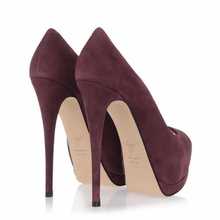 New 2014 gz pumps Peep Toe Suede Wine red Pumps women genuine leather shoes graceful women