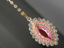 Lady Party Wedding Crystal Drop Bindi Hair Tikka Clip Indian Head Pin Accessory