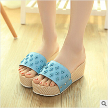 free shipping 2014 new summer lady’s casual sandals slippers for women garden shoes breathable shoes red black womens sandals