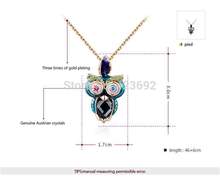 Beauty Necklaces & Pendants Hot Sale White Stone Owl Pendant Fashion Gifts Necklace Rose Gold Plating Jewelry