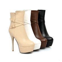 arrivals ankle boots for women fashion martin strap heels with round toe shoes high heels winter boots