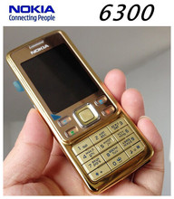 Luxurious Nokia gold 6300 Original unlocked 6300 Nokia Mobile Phone have English keyboard and Russian keyboard free shipping