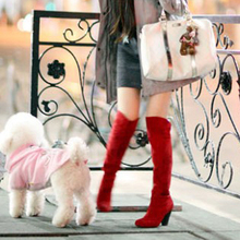 2014 Fashion Women Boots Shoes Black Suede High heeled Knee Boots Knight Boots 4 Colors Free