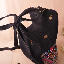 National trend canvas embroidery Ethnic backpack handmade flower Embroidered Bag Travel Bags schoolbag backpacks mochila etnica