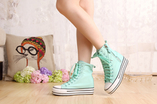 2014 New Spring Casual Women Flats Lovers Sport Shoes Zip Lace Up Women Sneakers High For