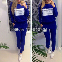 Elina\'s shop New 2014 fashion 2 piece set women ballin letter print pullovers sport tracksuit sportwear hoody Sweatshirt suit