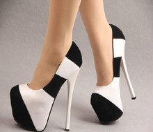Super Sexy 16CM High Thin Heels 6CM Platforms Colort Match Round Toe Slip On Red Bottom Women Pumps Ladies Shoes Stilettos