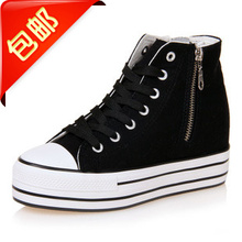 2014 New Spring Casual Women Flats Lovers Shoes Zip Lace Up Women Sneakers Canvas Shoes Women Shoes
