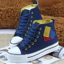 2014 New Spring Casual Women Flats Lovers Sport Shoes Color Block Lace Up Women Sneakers Canvas