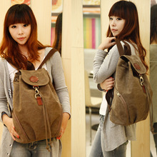 New arrival barrel type canvas backpack vintage women casual bag fashion school backpack free shipping