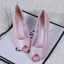 2014 New sexy Pointed Toe Dress Shoes High Heels White Wedding Shoes Peep Toe Women Pumps Bridal Shoes Woman