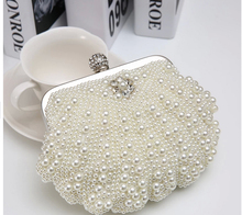 Two Sided Beaded NEW Fashion women Pearl Evening bag luxury Women Elegant Clutch Gorgeous Bridal Wedding Party Bag Free Shipping