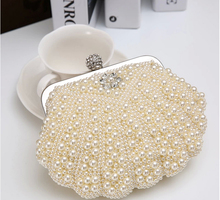 Two Sided Beaded NEW Fashion women Pearl Evening bag luxury Women Elegant Clutch Gorgeous Bridal Wedding