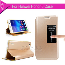 Smart Window Case For Huawei Honor 6 Flip Back PU Leather Skin Mobile Phone Bags Accessory
